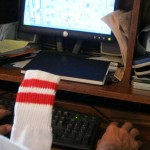 My Odd Sock working on blog