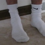 Socks on a tile floor